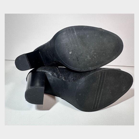 Studded Ankle Boots Sz 9 Simply Vera Faux‎ Leather Peep-Toe Goth Boho Moto Style - Picture 8 of 11